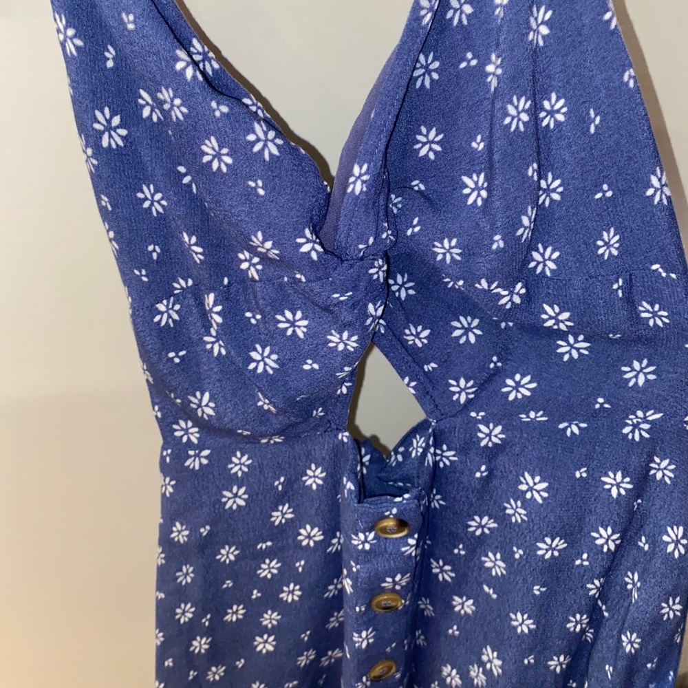 Blue floral mini dress